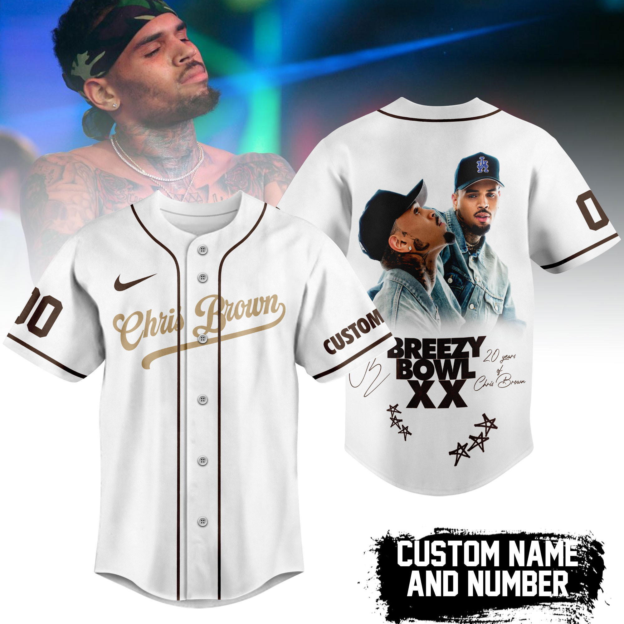 Chris Brown Music Personalized Baseball Jersey For Fan