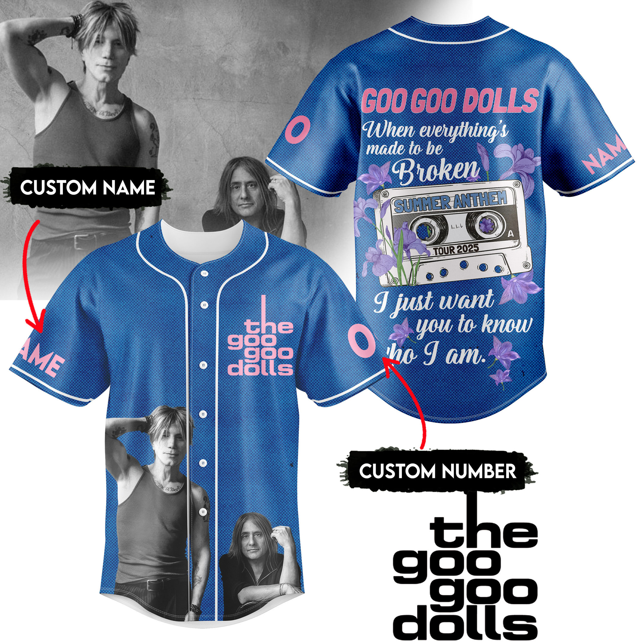 Goo Goo Dolls Music Personalized Baseball Jersey For Fan