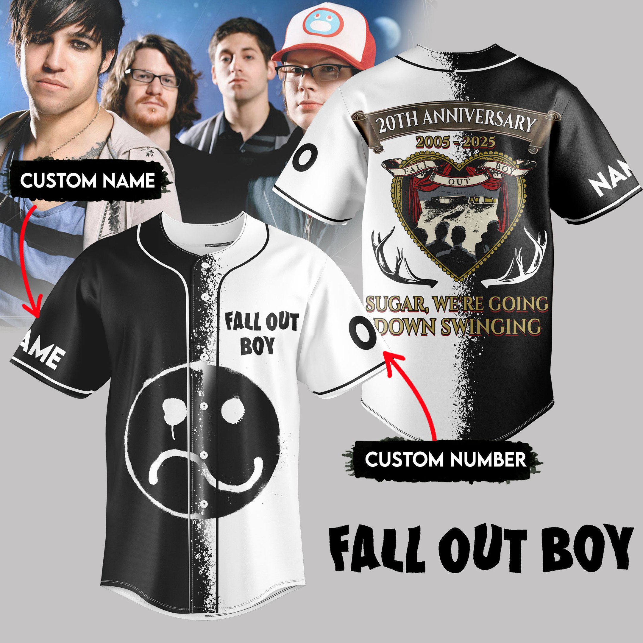 Fall Out Boy Music Personalized Baseball Jersey For Fan