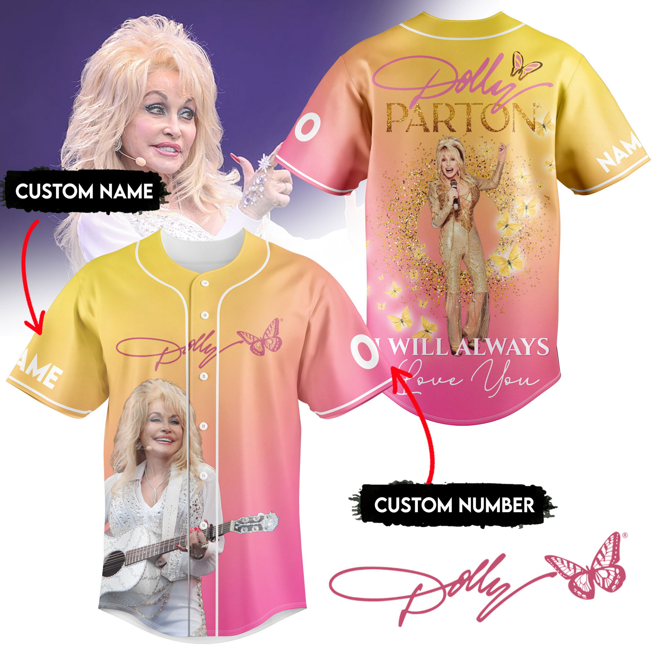 Dolly Parton Music Personalized Baseball Jersey For Fan