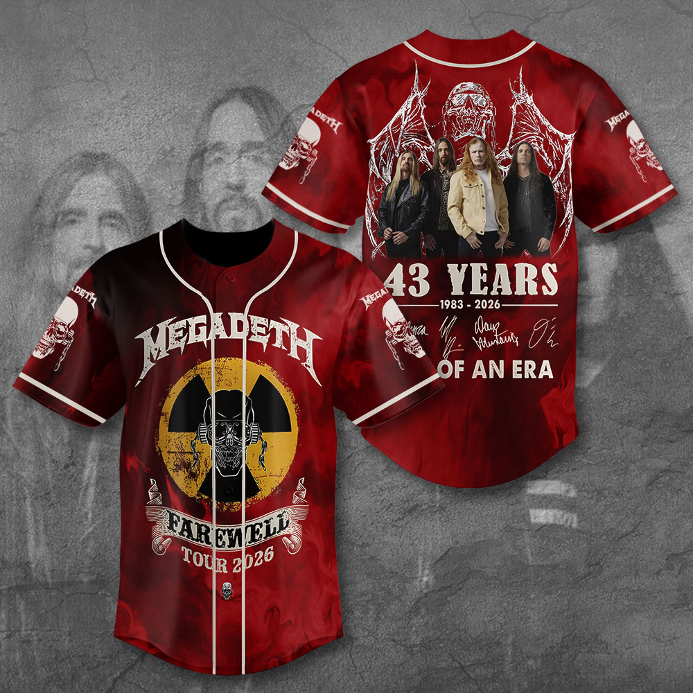 Megadeth 43 Years Baseball Jersey