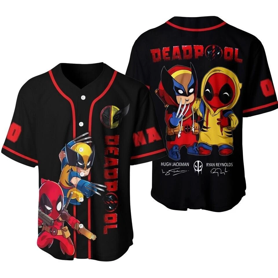 Marvel Deadpool Baseball Jersey T Shirt