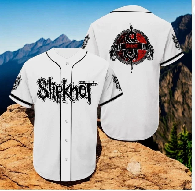 Slipknot Rock White 3D Full Print Baseball Jersey