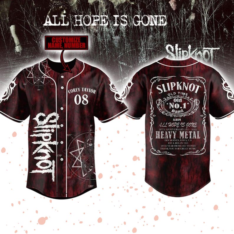 Custom Heavy Metal Baseball Jersey: Personalized Rock Music Fan Shirt