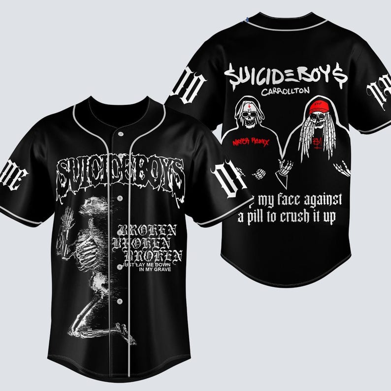 Personalized Suicideboy Merch Jersey, Suicideboy G59 Baseball Jersey, Greyday Tour Shirt