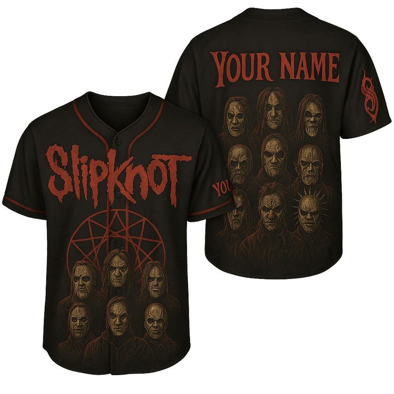 Custom Slipknot Baseball Jersey - 3D Metal Mask Band Shirt
