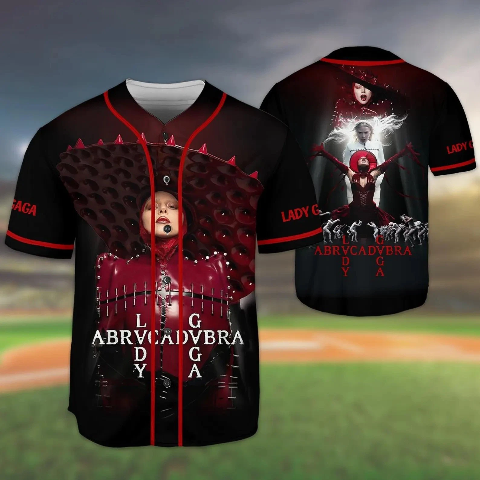 Lady Gaga The Mayhem Ball Baseball Jersey, 2025 Tour Concert Vintage 3D Shirt