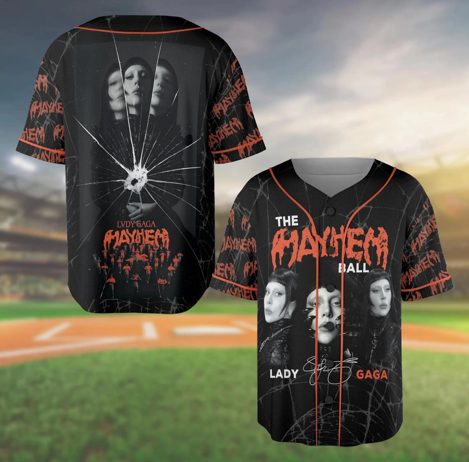 Lady Gaga Mayhem Ball Baseball Jersey