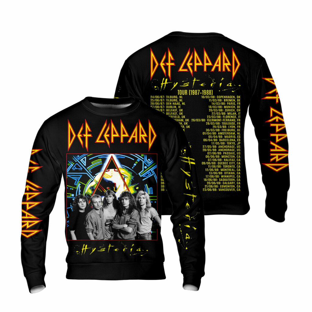Def Leppard Hysteria World Tour 1987-1988 Aop 3D Sweatshirt