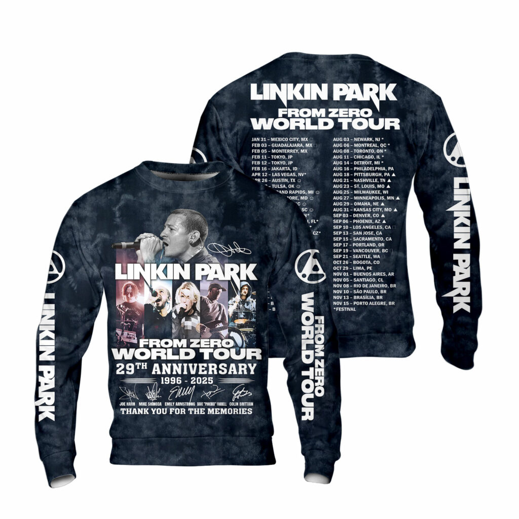 Linkin Park Fromzero World Tour 2025 Navy Sweatshirt