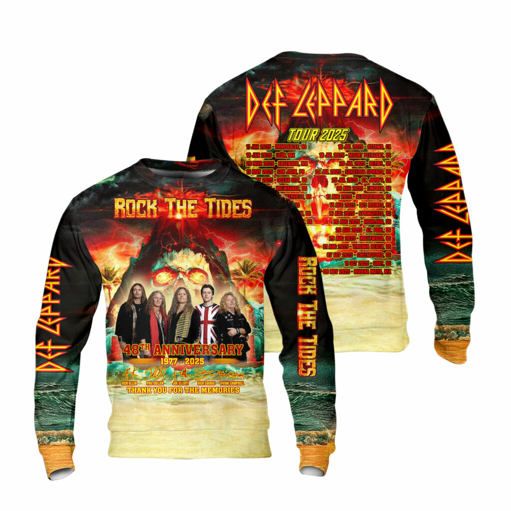 Def Leppard Tour 2025 Aop 3D Sweatshirt