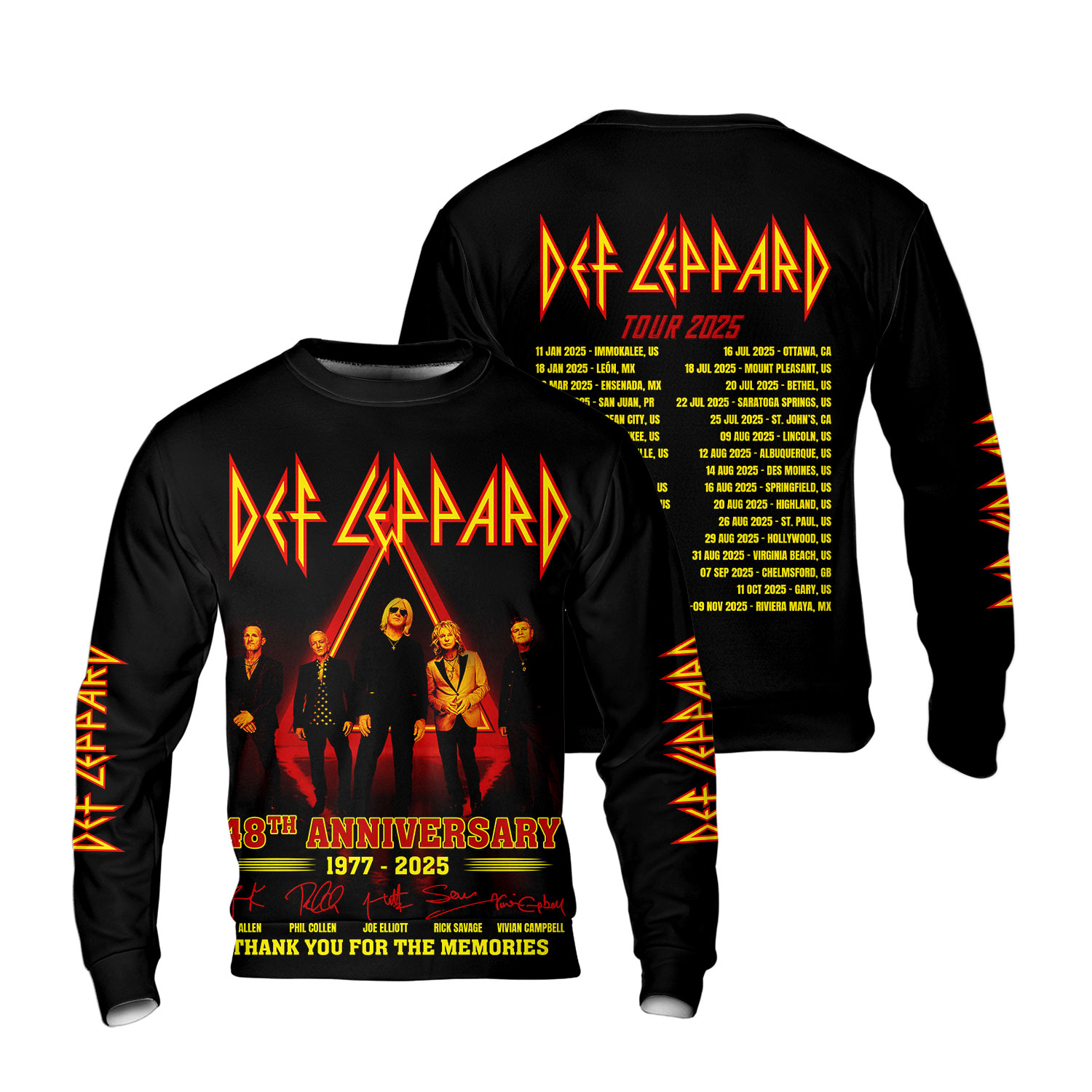 Def Leppard Tour 2025 Aop Sweatshirt