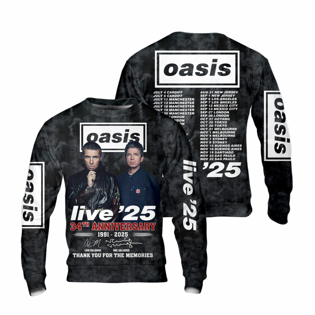 Oasis Live 25 Tour 3D Sweatshirt