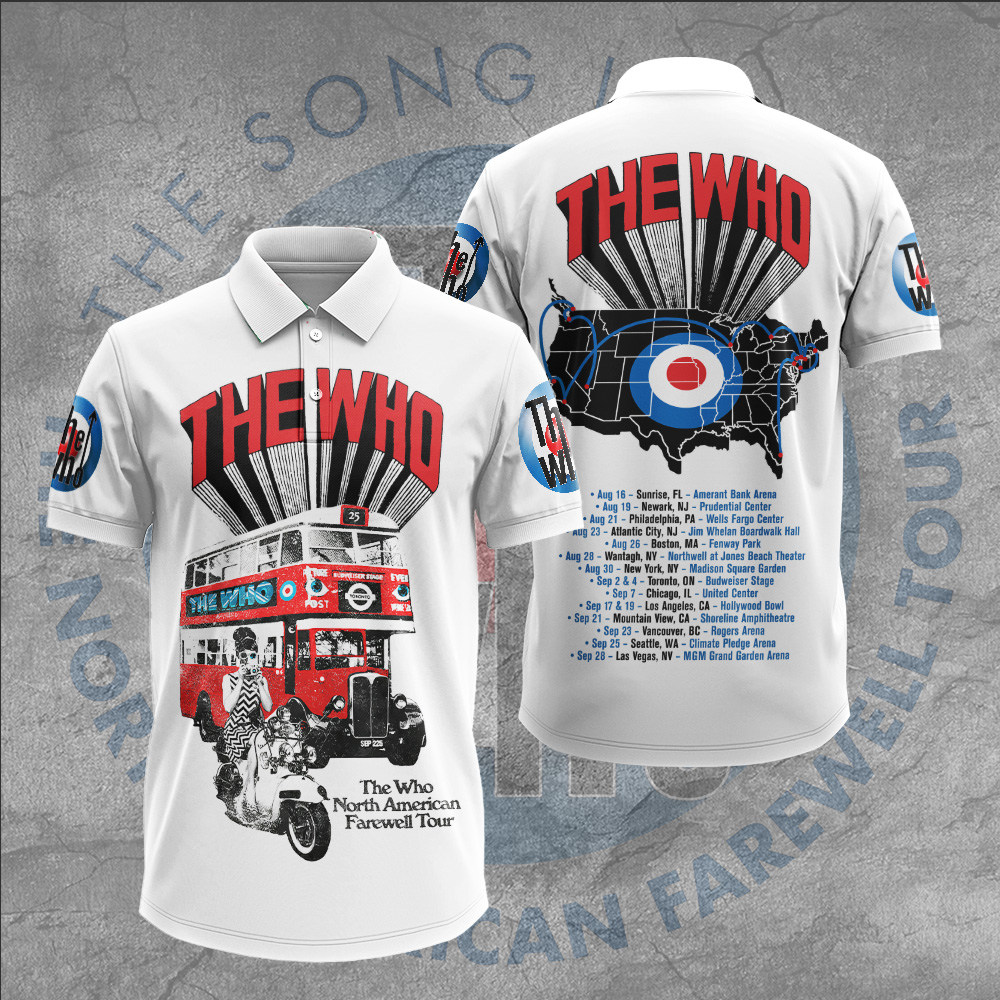 The Who 2025 North American Tour White Polo Shirt