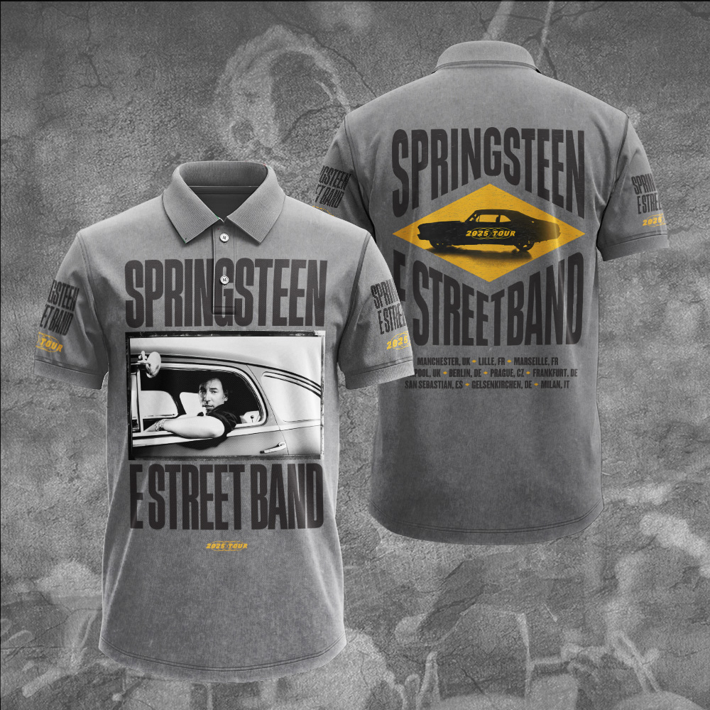 Bruce Springspolo Shirtn X The E Street Band Tour 2025 Polo Shirt For Men
