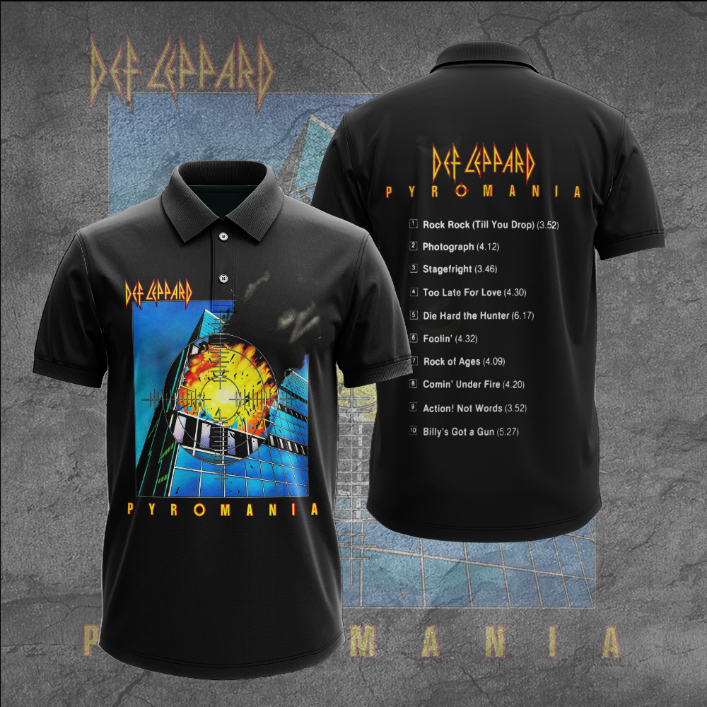 Def Leppard The World Tour 2025 Music Rock Band 3D Polo Shirt