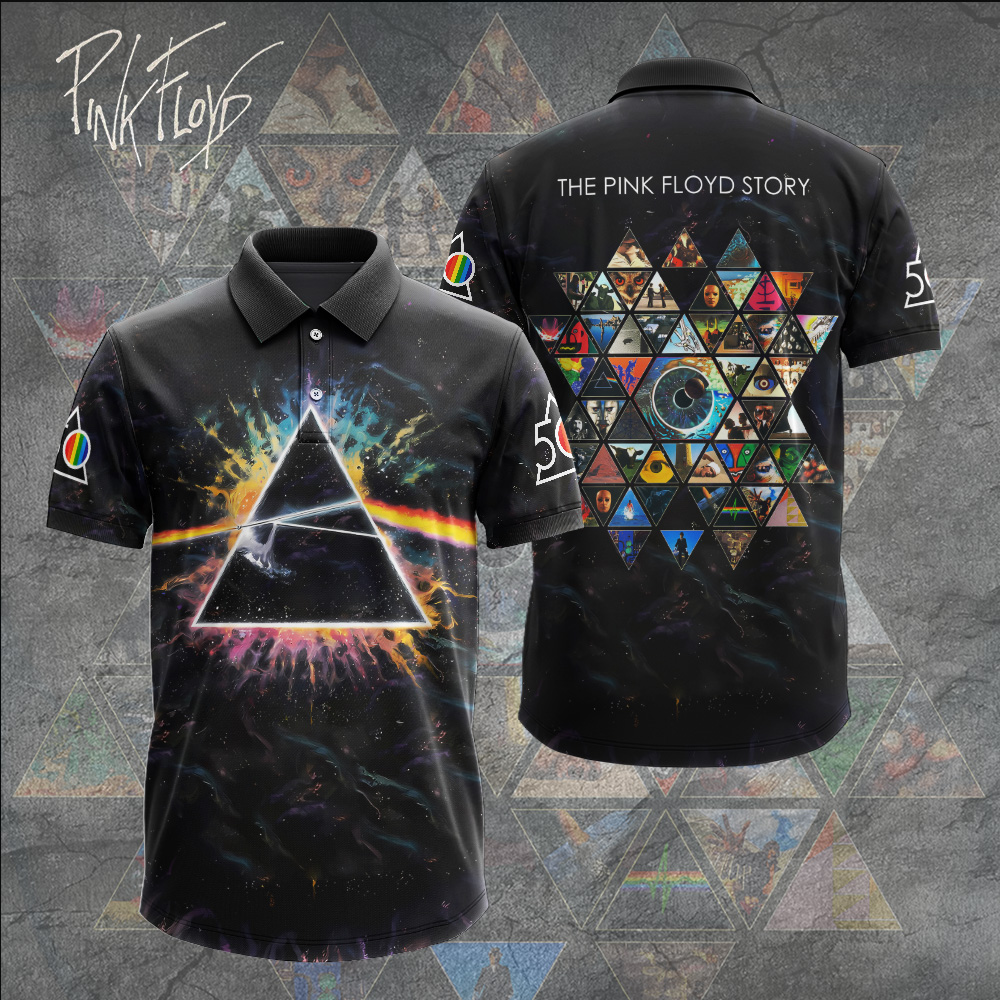 Pink Floyd Prism Explosion Polo Shirt The Pink Floyd Story