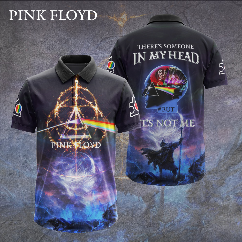 Pink Floyd Retro Universe Polo Shirt 70S Rock Tribute