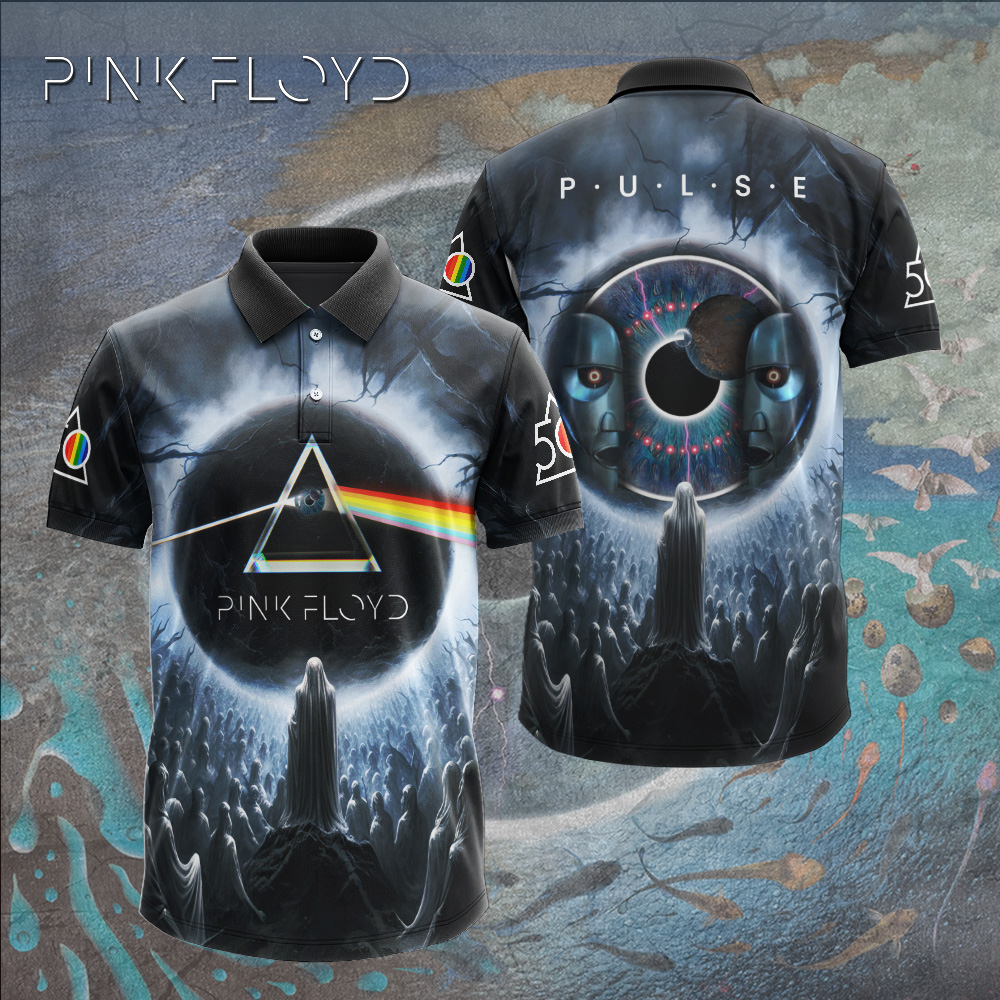 Pink Floyd Pulse Legacy Polo Shirt Laser Spectrum Collection
