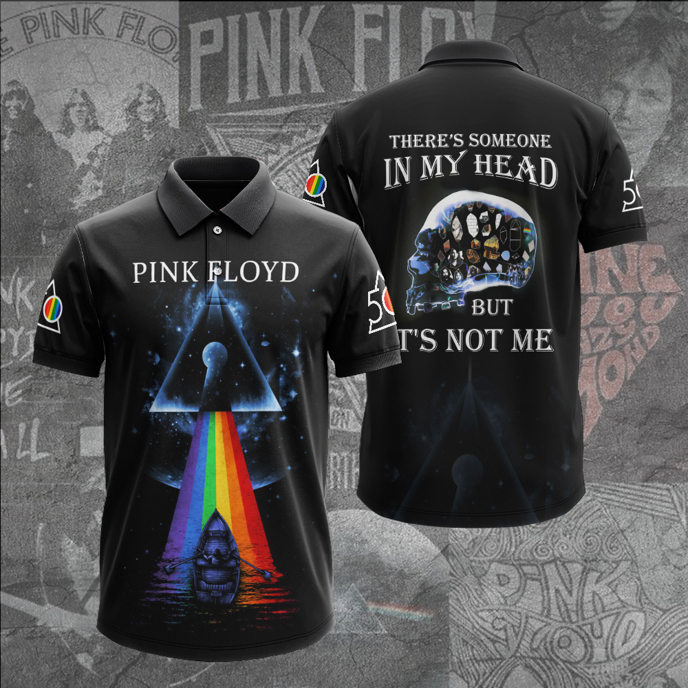 Pink Floyd ThereS Someone In My Head Polo Shirt Fire Glow Print