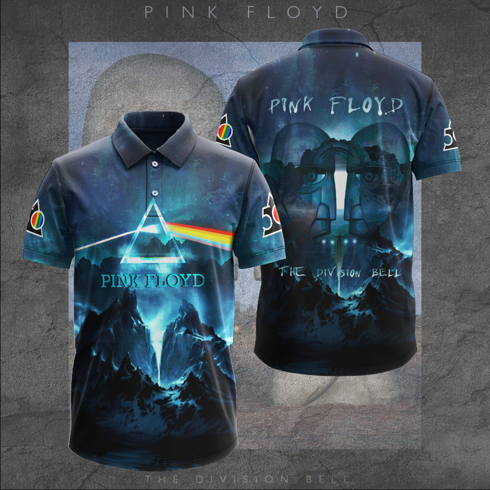 Pink Floyd Division Bell Polo Shirt Cosmic Echo Print