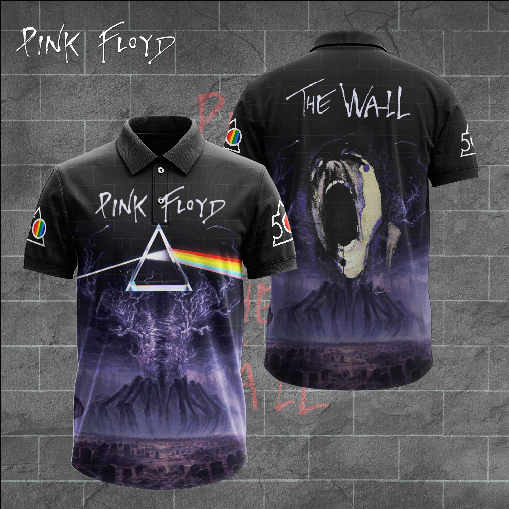 Pink Floyd The Wall Tour Polo Shirt Brick Wall Version