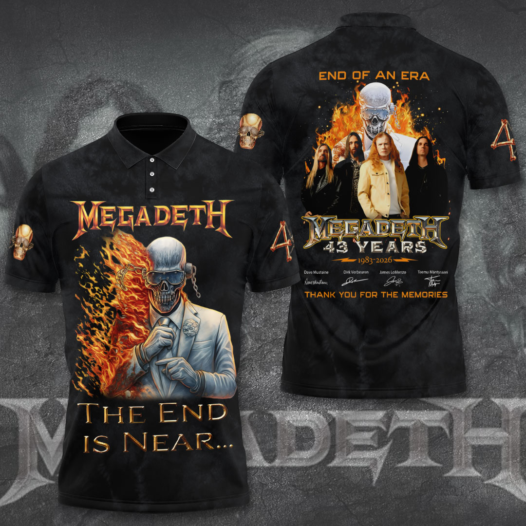 Megadeth The And Is Near 1983- 2026 Polo Shirt