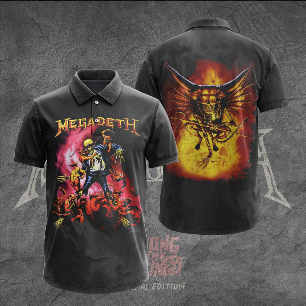 Megadeth Albums Tour 2025-2026 Polo Shirt
