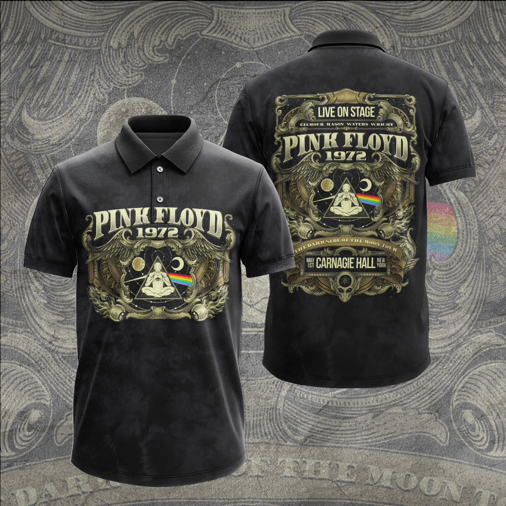 Pink Floyd Whiskey Label Polo Shirt Vintage Band Collector