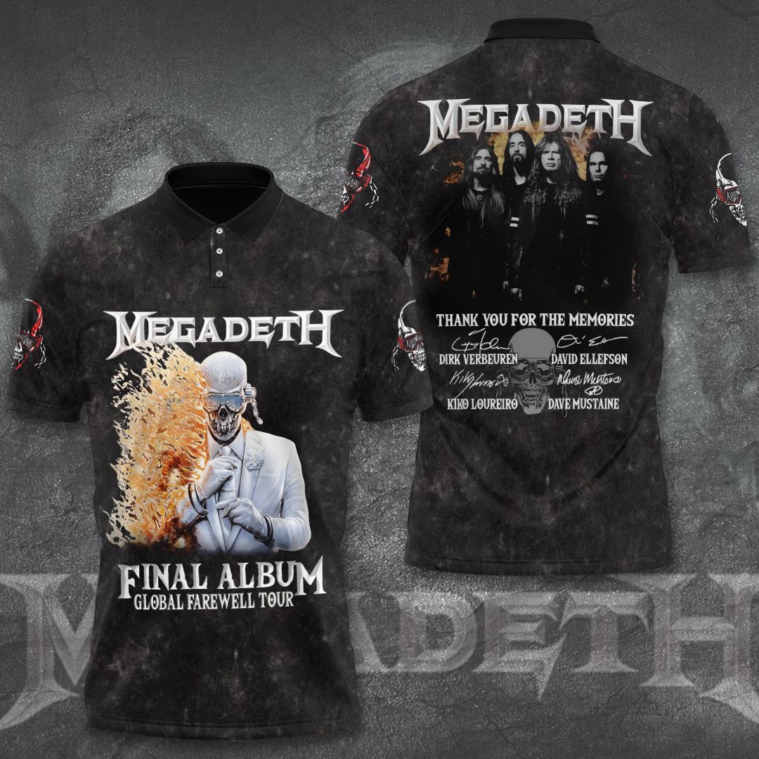 Megadeth Final Members Album 2026 Polo Shirt
