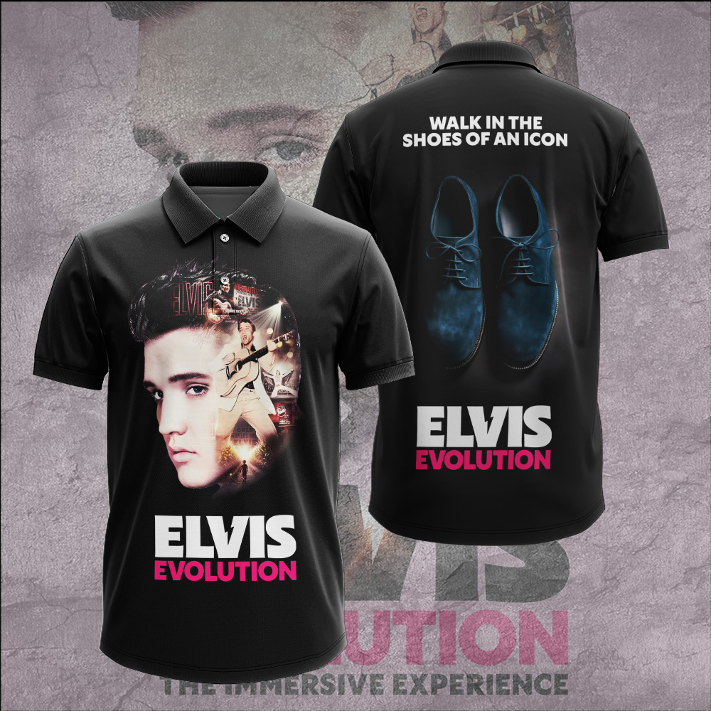 Elvis Presley Polo Shirt Black Men