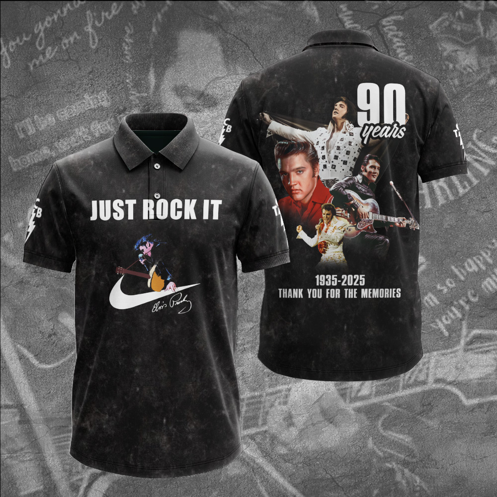 Elvis Presley Just Rock It 90S Polo Shirt