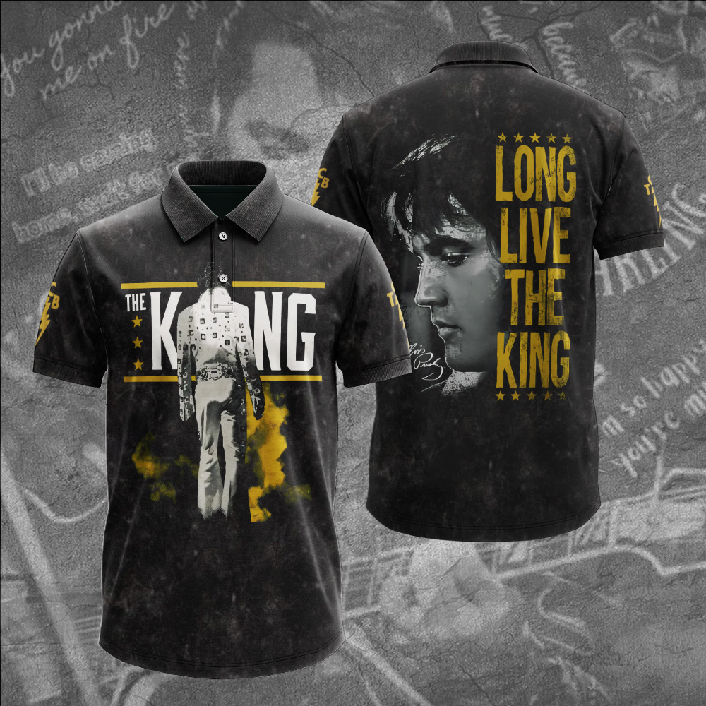 Elvis Presley Face Long Live The King Polo Shirt