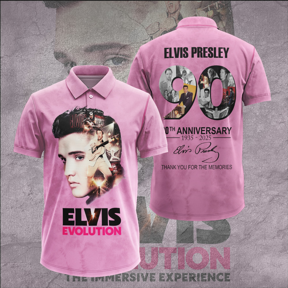 Elvis Presley Pink 90S Years Polo Shirt