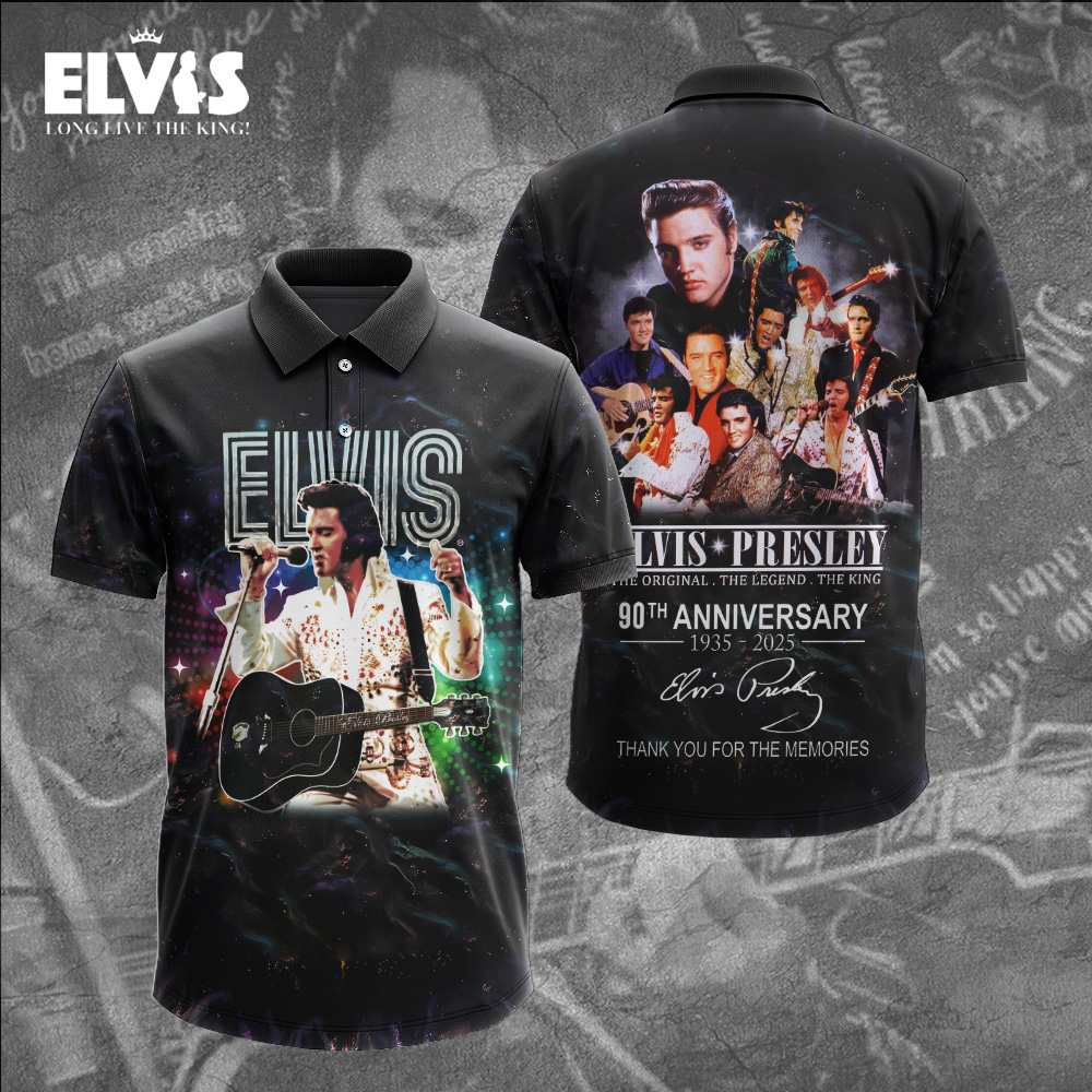 Elvis Presley Retro Singles Polo Shirt
