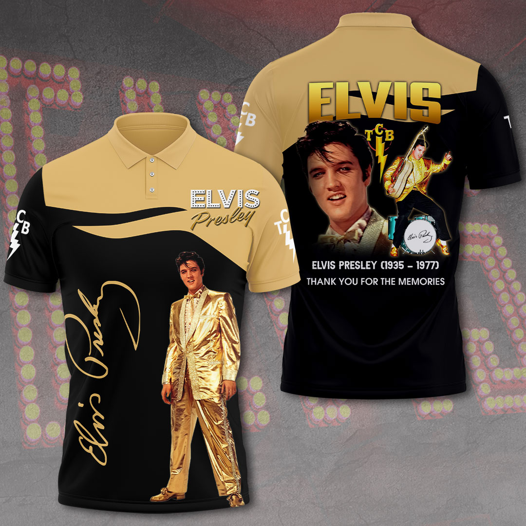 Elvis Presley Black Elvis Costello Polo Shirt