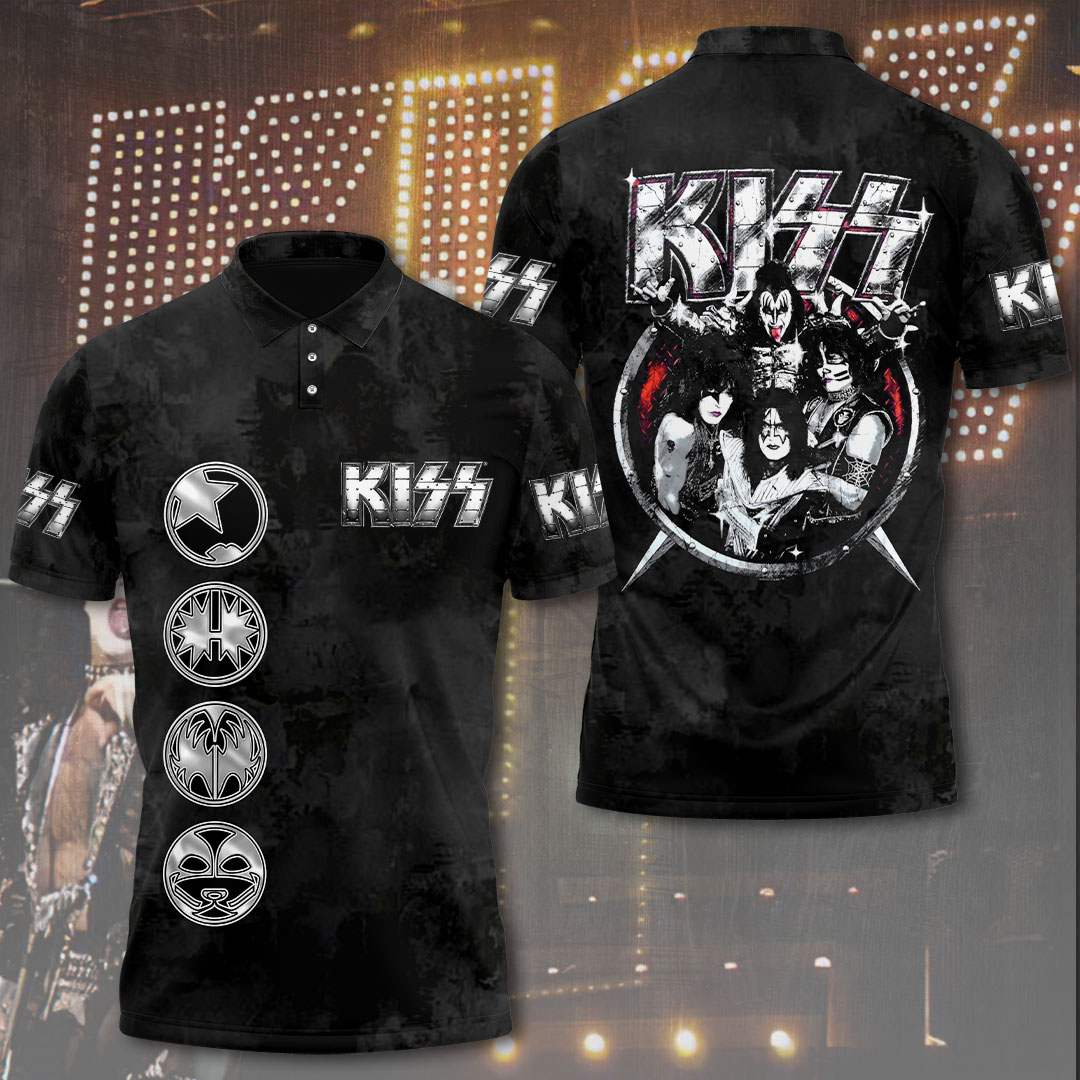 Kiss End Of The Road MenS 3D Polo Shirt Classic Black Design