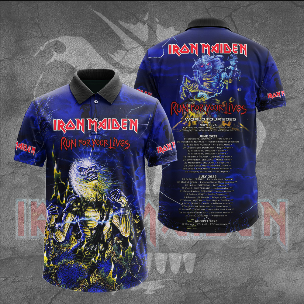 Iron Maiden Wasted Years 3D Polo Shirt