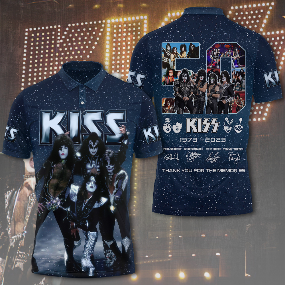 Kiss Blue Snow Stage Polo Shirt End Of The Road Tour