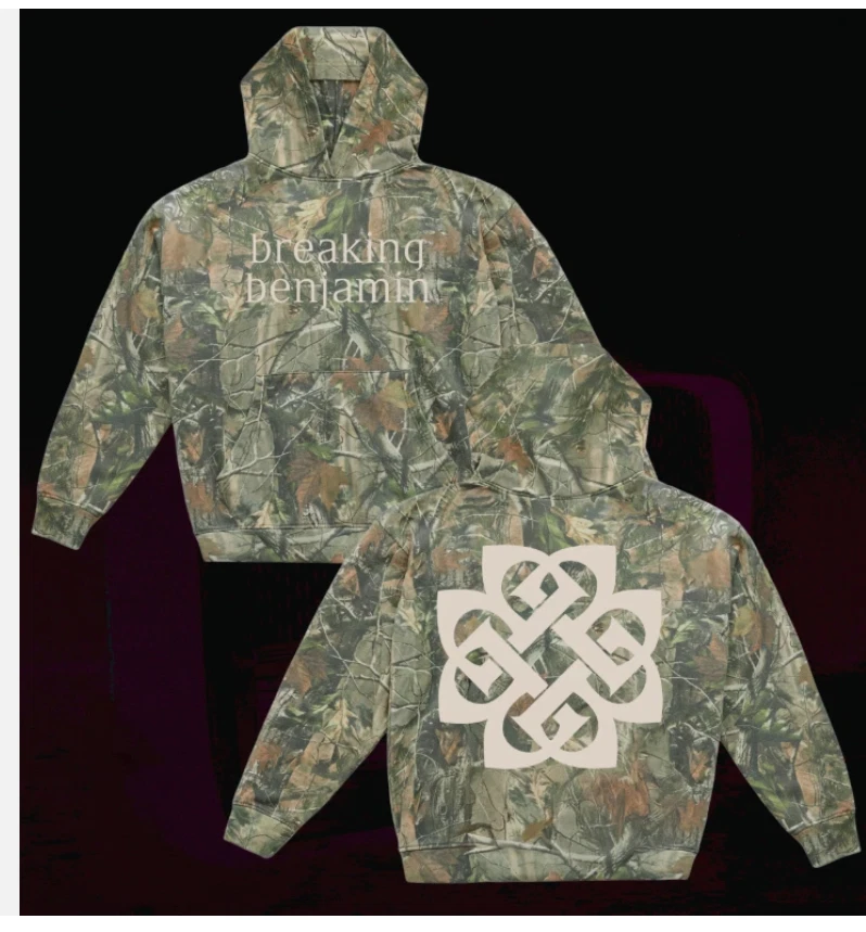 Breaking Benjamin 2025 Tour Merch Camo 3D Hoodie