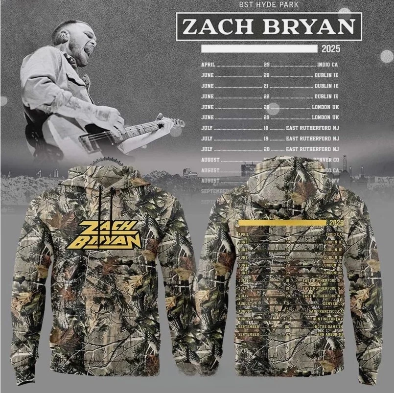 Zach Bryann Camo Replica Design 2025 3D Hoodie