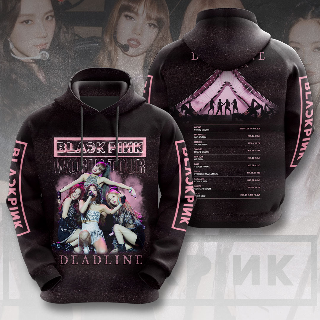Blackpink World Tour 2025 Hoodie Monochrome Iconic Photo Collage