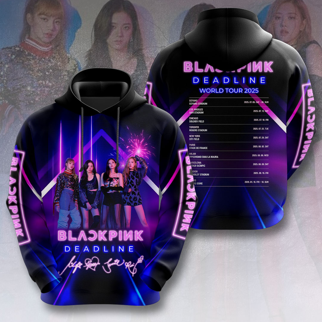 Blackpink Deadline Arena 2025 Tour Hoodie Stage Light Neon