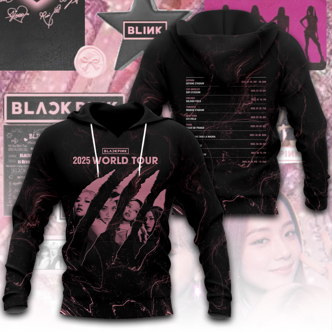 Blackpink Deadline 2025 Tour Hoodie Gradient Neon Stage Style