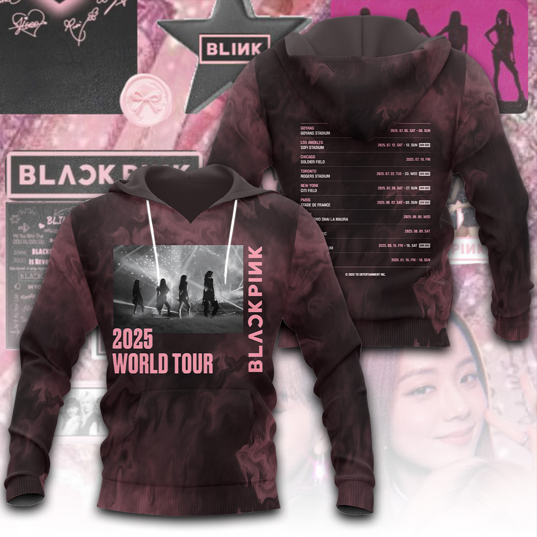 Blackpink 2025 World Tour Hoodie Minimal Pink Smoke