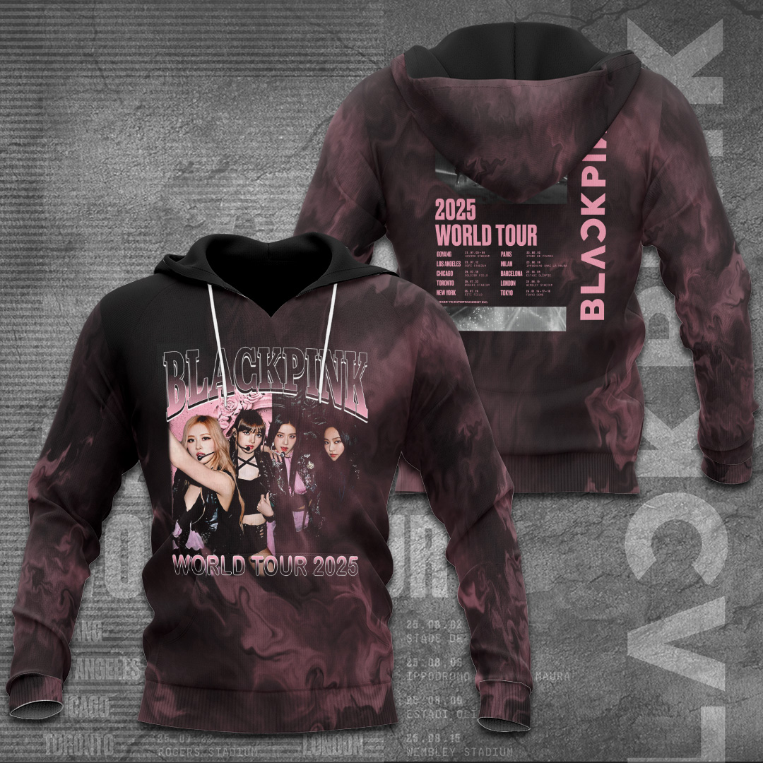 Blackpink World Tour 2025 Hoodie Vintage Pink Smoke