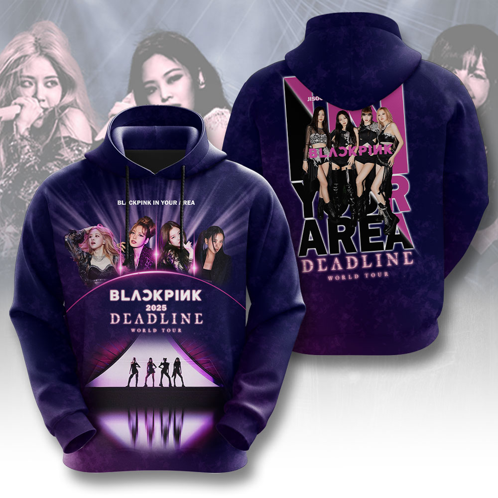 Blackpink In Your Area 2025 Hoodie Violet Neon Stage Design