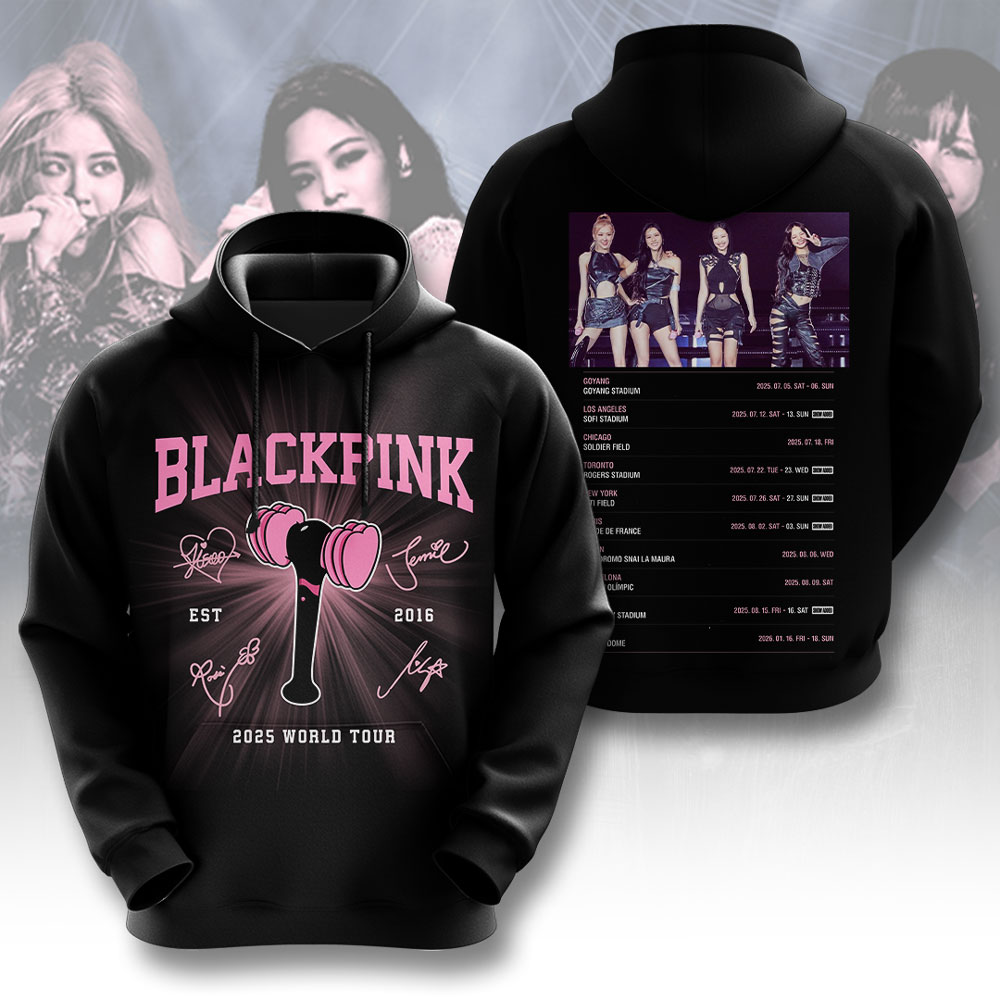 Blackpink 2025 World Tour Hoodie Violet Pink Stage Lighting