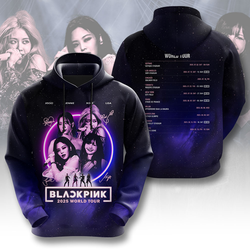 Blackpink Your Area 2025 World Tour Hoodie Neon Purple Stage