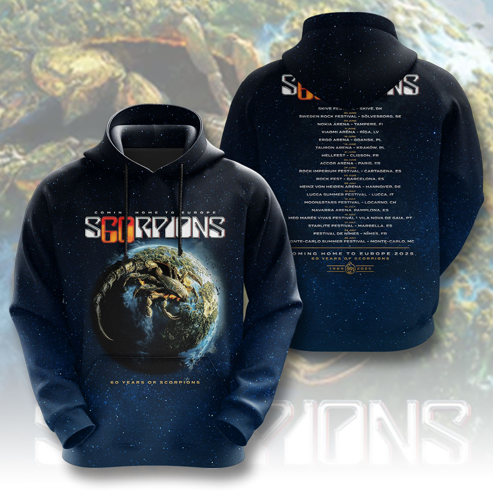 Scorpions Return To Forever World Tour Hoodie Earth Globe Design